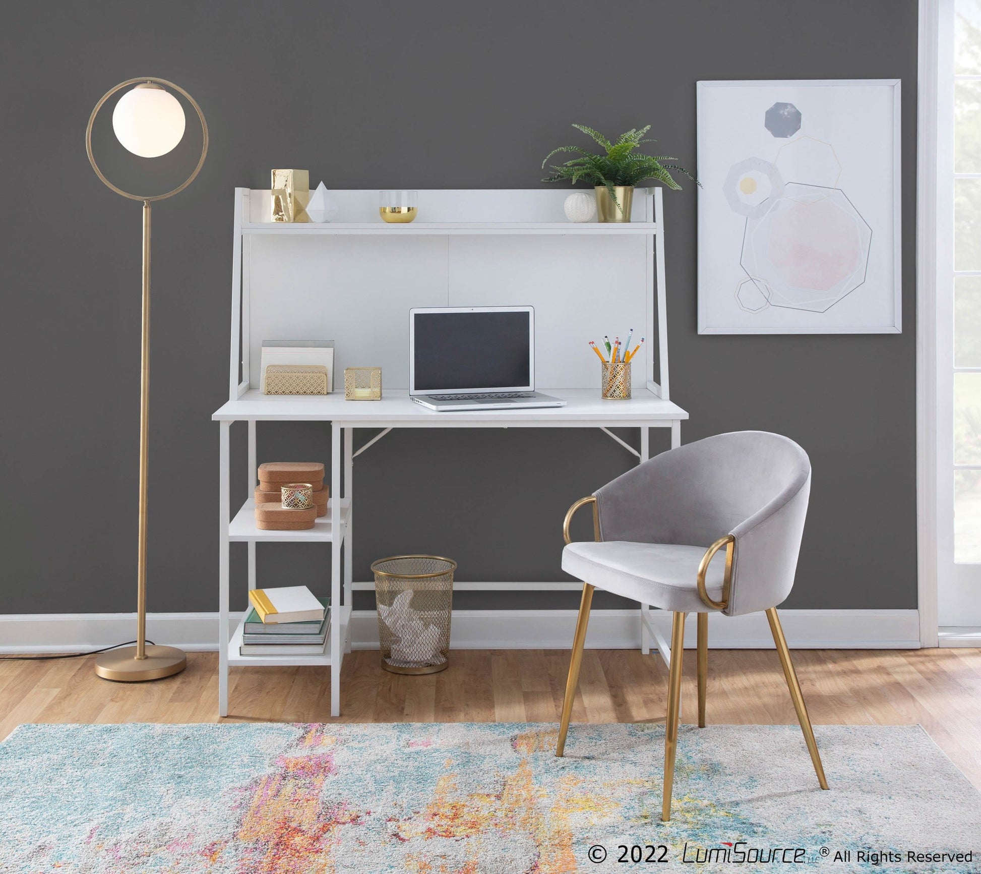 Claire Contemporary/Glam Chair in Gold Metal and Black Velvet By LumiSource - Set of 2 | Dining Chairs | Modishstore - 26