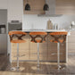 Gardenia Mid-Century Modern Adjustable Barstool with Swivel in Chrome, Walnut Wood and Orange Fabric By LumiSource - Set of 2 | Bar Stools | Modishstore - 6