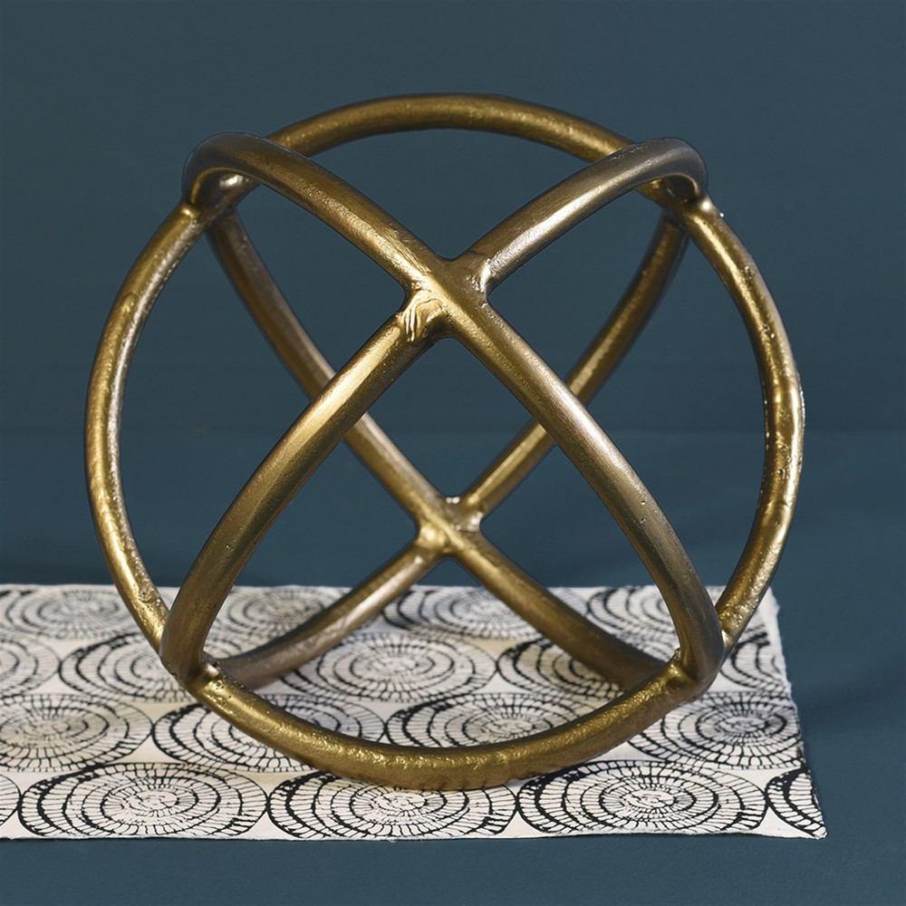 HomArt Triple Ring Sphere - Brass - Feature Image | Modishstore | Home Accents