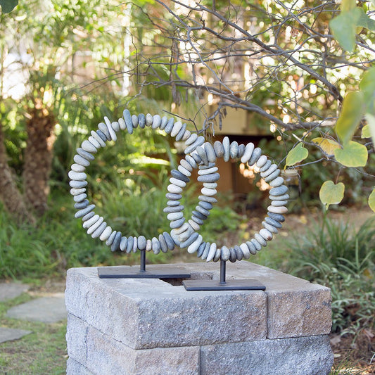 Garden Age Supply Stone Ring on Stand - Small Set Of 2 | Outdoor Decor | 21227 | Modishstore
