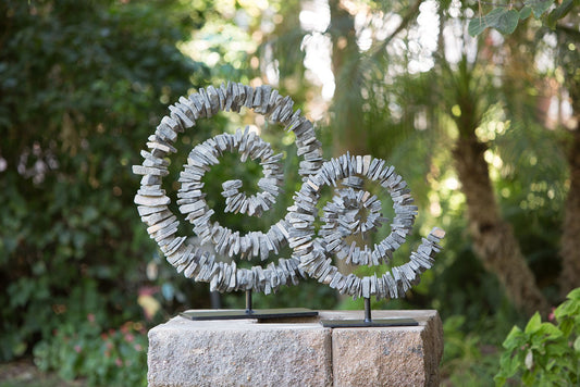 Garden Age Supply Slate Spiral on Stand - Small Set Of 2 | Outdoor Decor | 21247 | Modishstore