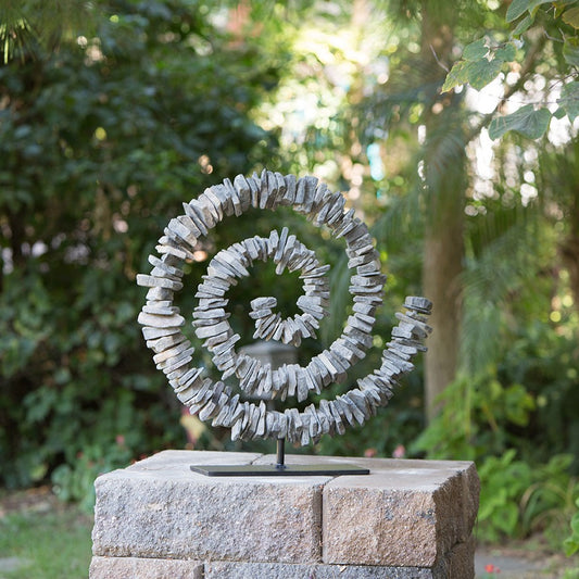 Garden Age Supply Slate Spiral on Stand - Large | Outdoor Decor | 21249 | Modishstore - 2