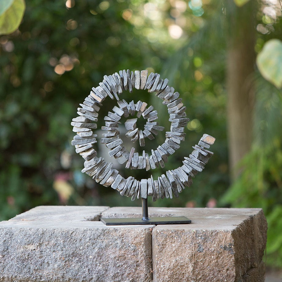 Garden Age Supply Slate Spiral on Stand - Small Set Of 2 | Outdoor Decor | 21247 | Modishstore - 2