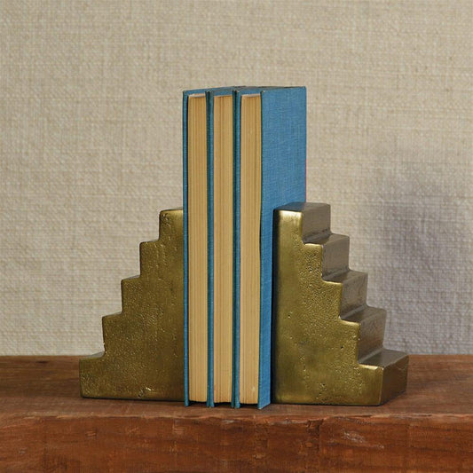 HomArt Stair Bookends - Brass - Feature Image | Modishstore | Bookends