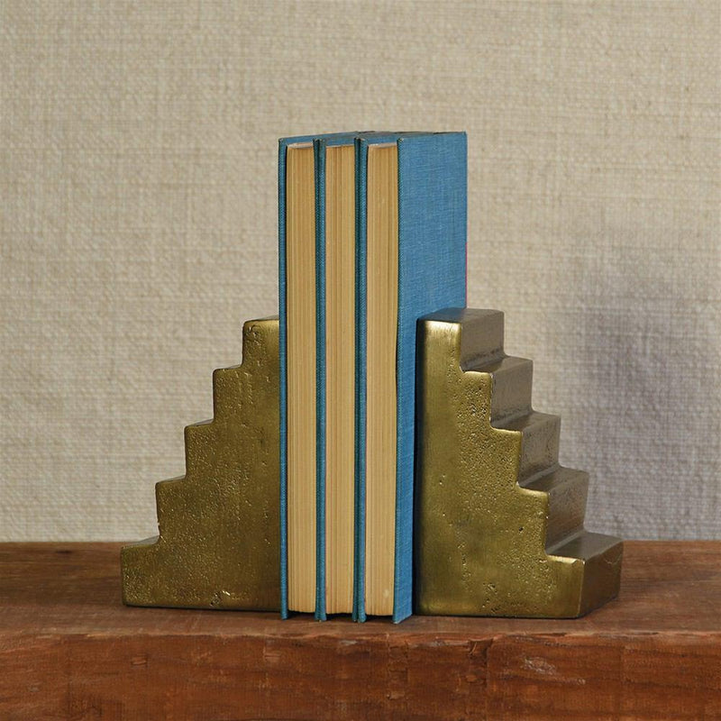 HomArt Stair Bookends - Brass - Feature Image | Modishstore | Bookends