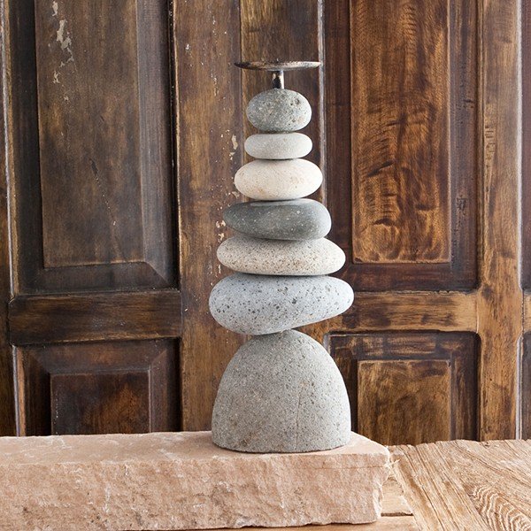 Garden Age Supply Rock Cairn Candle Holders - Set of 3 | Candle Holders | Modishstore-4