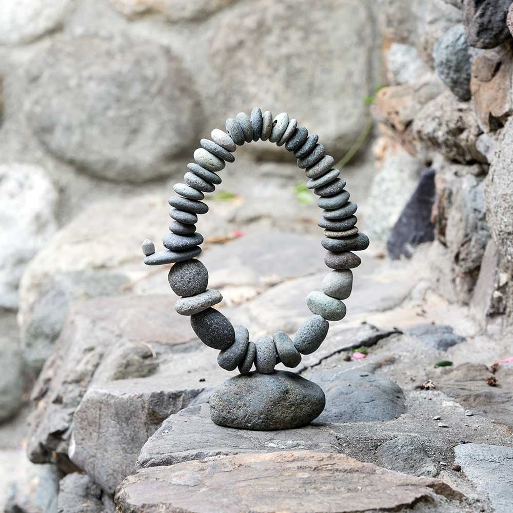 Mini Oval Stand Rock Cairn Set of 2 by Garden Age Supply | Outdoor Decor | Modishstore-2