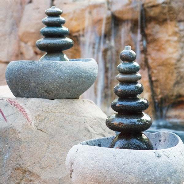 Garden Age Supply Rock Cairn Water Fountain - Septuplet | Garden Sculptures & Statues | 21373 | Modishstore - 2