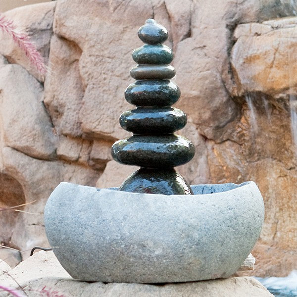 Garden Age Supply Rock Cairn Water Fountain - Septuplet | Garden Sculptures & Statues | 21373 | Modishstore