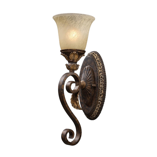 Regency 1-Light Wall Lamp in Burnt Bronze with Off-white Glass ELK Lighting | Wall Lamps | Modishstore