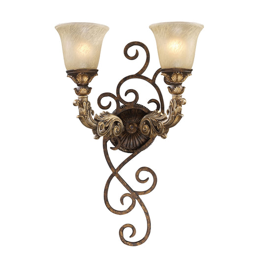 Regency 2-Light Wall Lamp in Burnt Bronze with Off-white Glass ELK Lighting | Wall Lamps | Modishstore