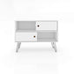 Manhattan Comfort Baxter Mid-Century- Modern 35.43" TV Stand with 4 Shelves in White | TV Stands | Modishstore
