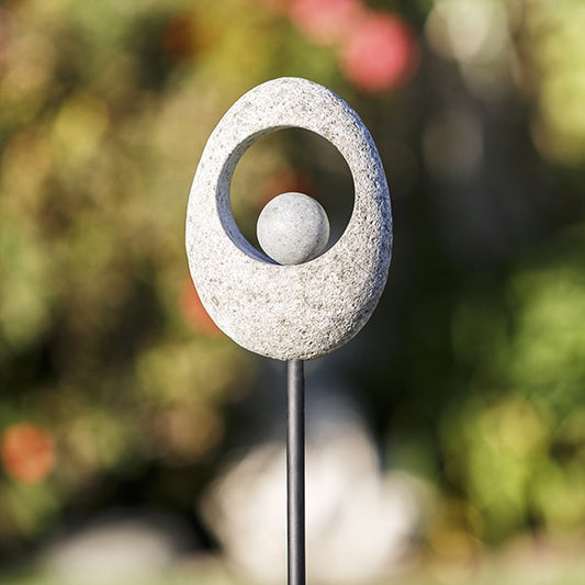 Garden Age Supply Moon Stone Garden Stake - Stone Ball 4FT Set Of 6 | Outdoor Decor | 21601 | Modishstore