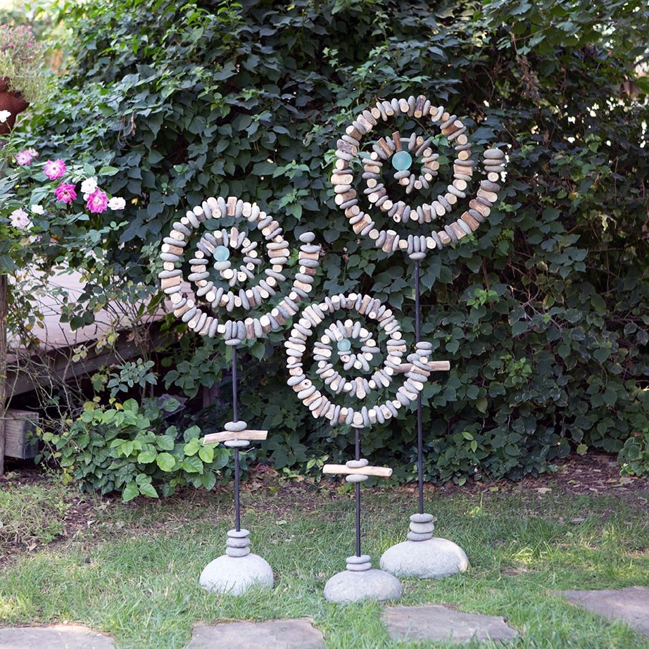 Garden Age Supply Spiral Garden Stand with Glass Ball Set of 2 | Stands | Modishstore-3