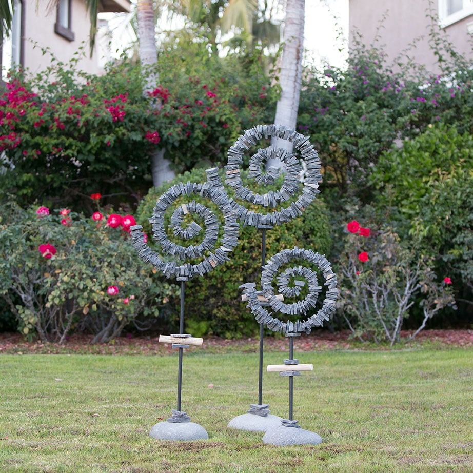 Garden Age Supply Slate Spiral Garden Stand Set of 2 | Stands | Modishstore