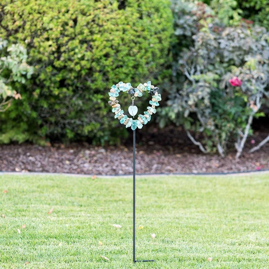 Glass Heart Garden Stake Set of 4 by Garden Age Supply | Stands | Modishstore