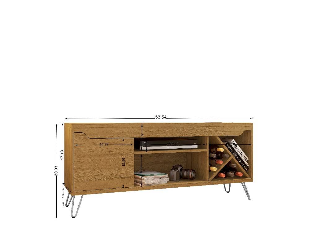 Manhattan Comfort Baxter Mid-Century- Modern 53.54" TV Stand with Wine Rack in Cinnamon | TV Stands | Modishstore - 4