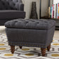 Baxton Studio Annabelle Modern and Contemporary Dark Grey Fabric Upholstered Walnut Wood Finished Button-Tufted Storage Ottoman | Modishstore | Ottomans