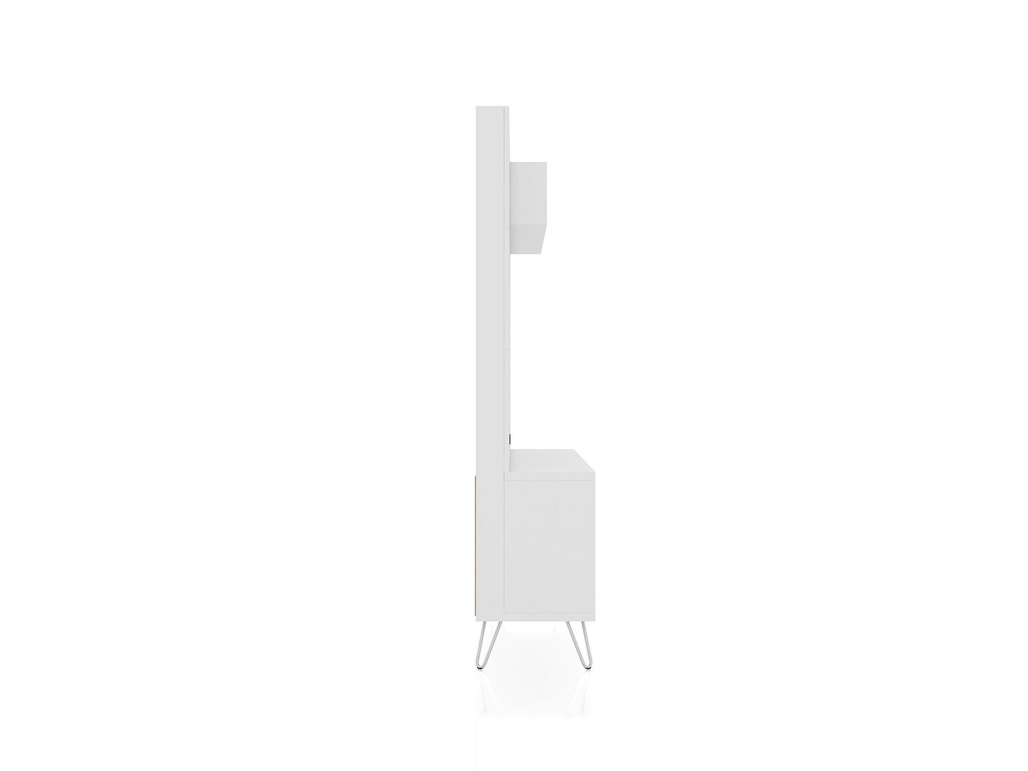 Manhattan Comfort Baxter 53.54 Mid-Century Modern Freestanding Entertainment Center with Media Shelves and Wine Rack in White | TV Stands | Modishstore-3