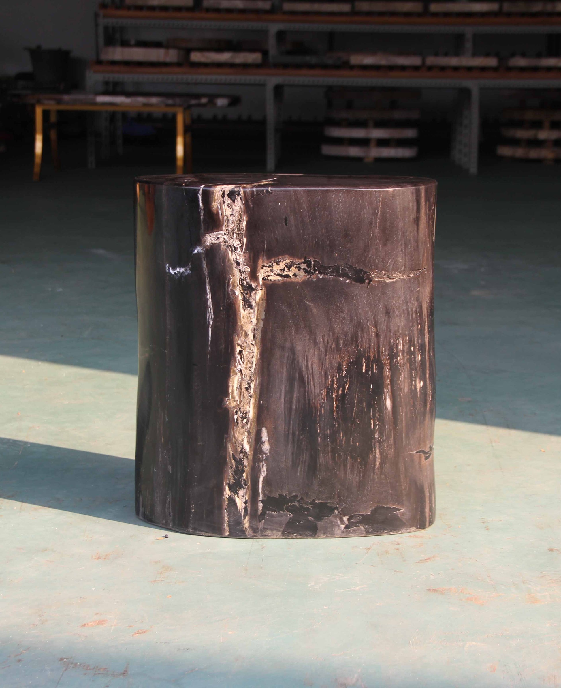 Petrified Wood Log Stool 15"x 8"x18"H - PFST0219/28-9