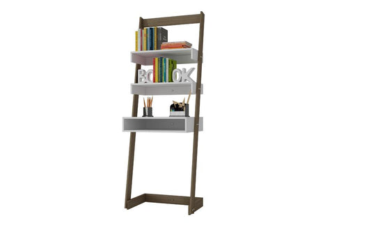 Accentuations by Manhattan Comfort Urbane Carpina Ladder Desk with 2 Floating Shelves and 1 - Tabletop and Cubby | Desks | Modishstore