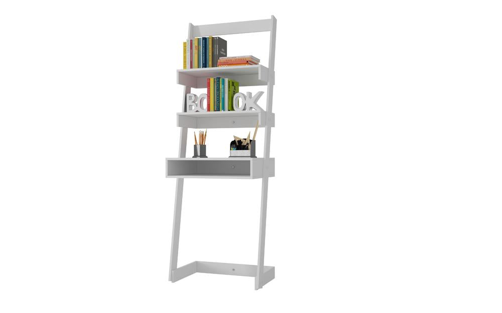 Accentuations by Manhattan Comfort Urbane Carpina Ladder Desk with 2 Floating Shelves and 1 - Tabletop and Cubby | Desks | Modishstore-6