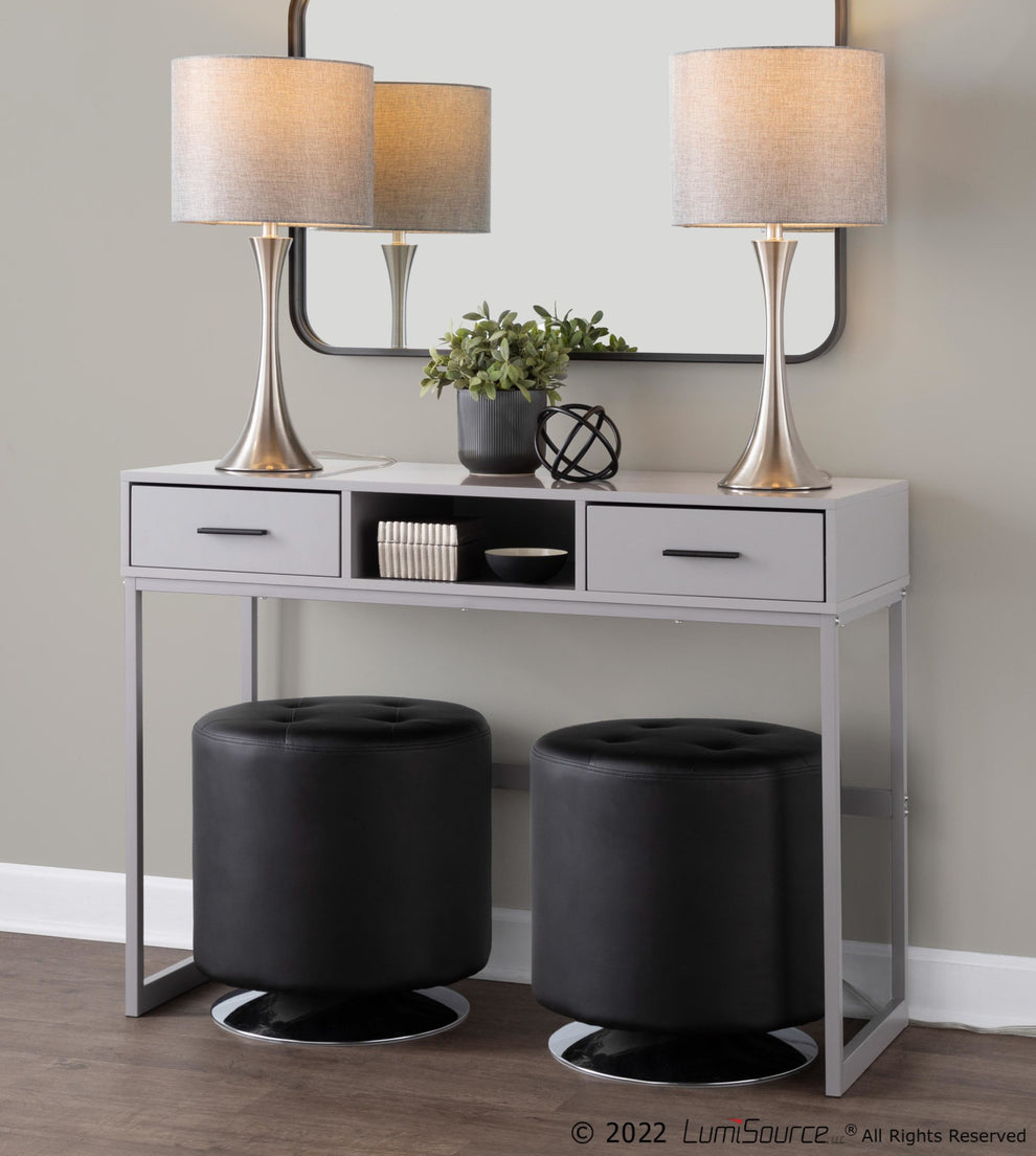 Franklin Contemporary Console Table in Grey Metal and Grey Wood By LumiSource | Console Tables | Modishstore - 7