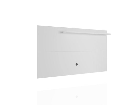 Manhattan Comfort Liberty Mid-Century Modern 62.99 TV Panel with Overhead Décor Shelf in White | TV Stands | Modishstore