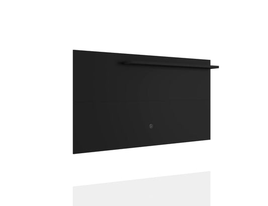 Manhattan Comfort Liberty Mid-Century Modern 62.99 TV Panel with Overhead Décor Shelf in Black | TV Stands | Modishstore