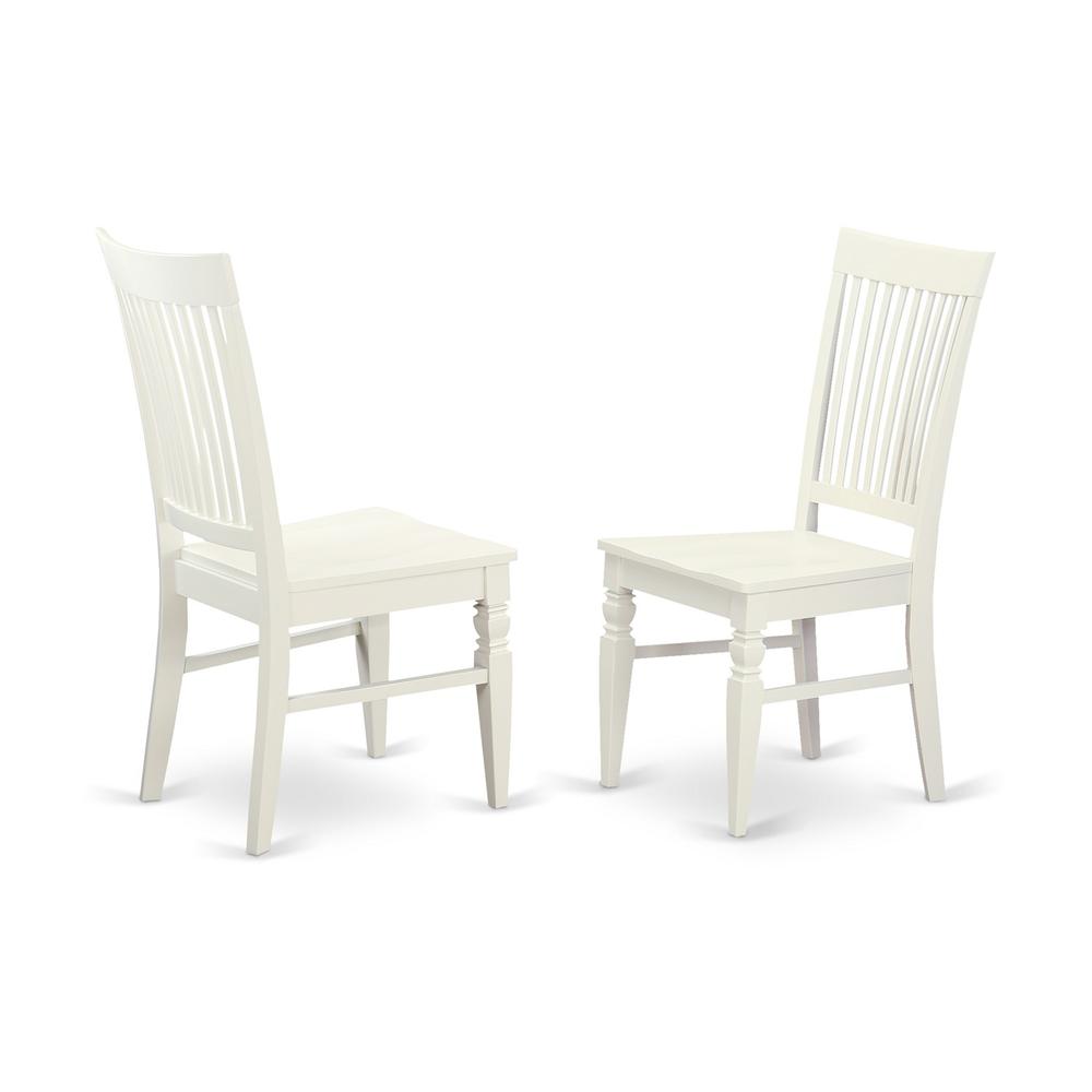 5 Pc Set With A Round Dinette Table And 4 Wood Dinette Chairs In Linen White By East West Furniture - Hlwe5-Lwh-W | Dining Sets | Modishstore - 4