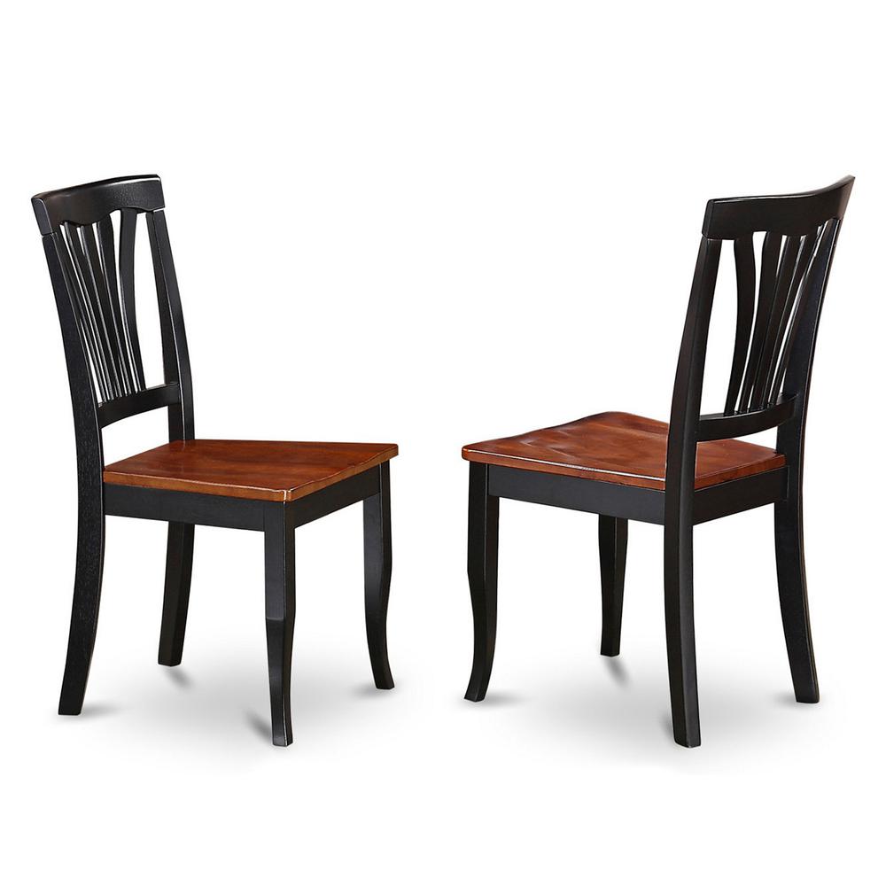 3 Pc Set With A Round Table And 2 Wood Dinette Chairs In Black And Cherry By East West Furniture - Hlav3-Bch-W | Dining Sets | Modishstore - 4