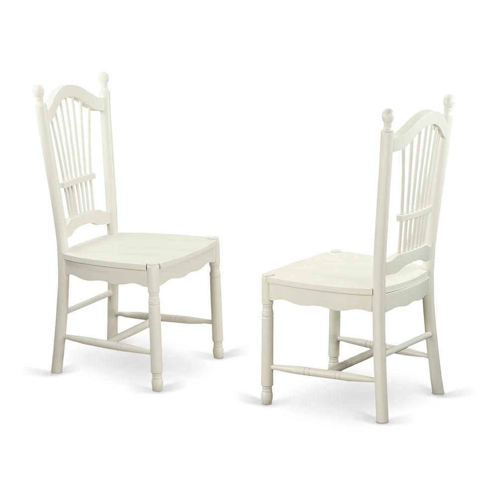3 Pc Set With A Round Dinette Table And 2 Wood Dinette Chairs In Linen White By East West Furniture | Dining Sets | Modishstore - 4