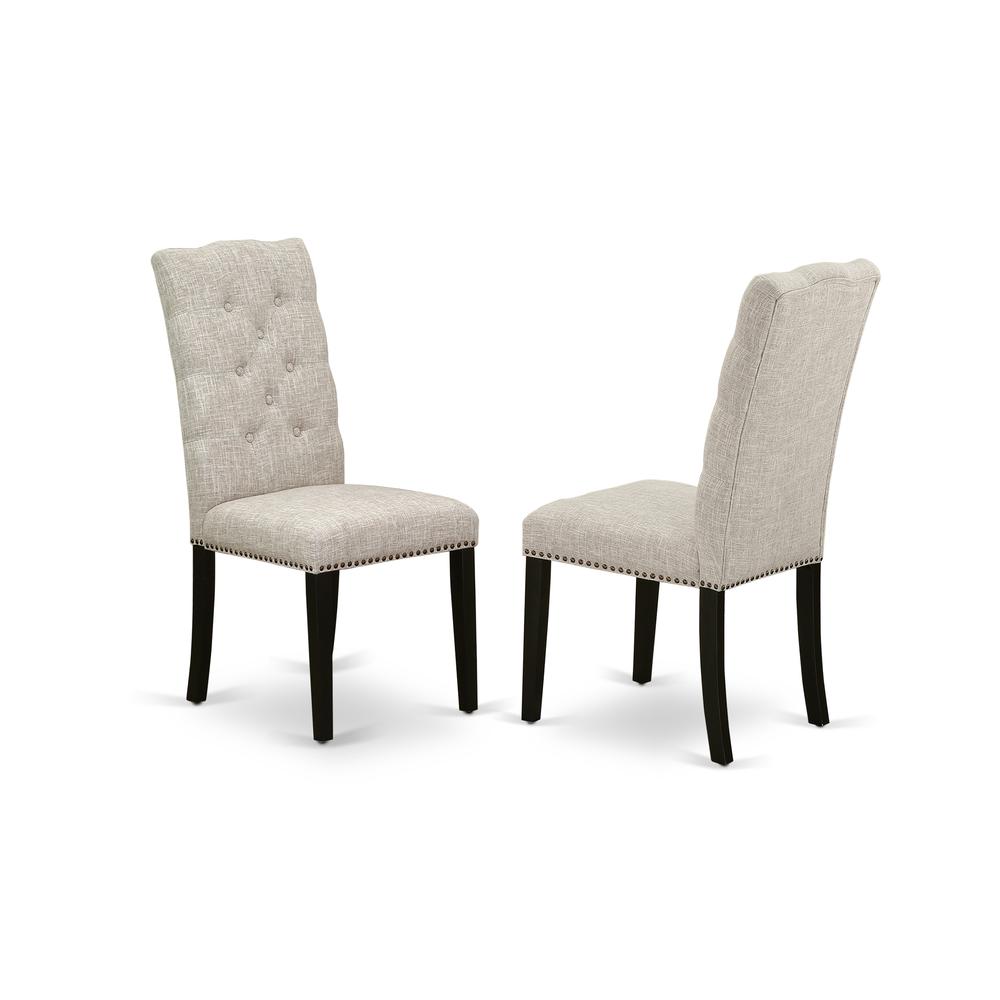 6-Pc Dining -Doeskin Linen Fabric Seat And Button Tufted Chair Back Parson Chairs By East West Furniture | Dining Sets | Modishstore - 3