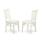 3 Pc Set With A Round Table And 2 Wood Dinette Chairs In Linen White By East West Furniture - Hlgr3-Lwh-W | Dining Sets | Modishstore - 4