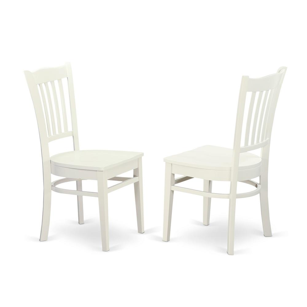 3 Pc Set With A Round Table And 2 Wood Dinette Chairs In Linen White By East West Furniture - Hlgr3-Lwh-W | Dining Sets | Modishstore - 4