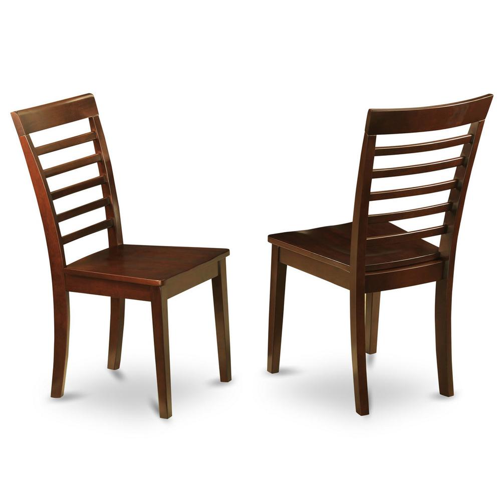 3 Pc Set With A Round Table And 2 Wood Dinette Chairs In Mahogany By East West Furniture | Dining Sets | Modishstore - 4