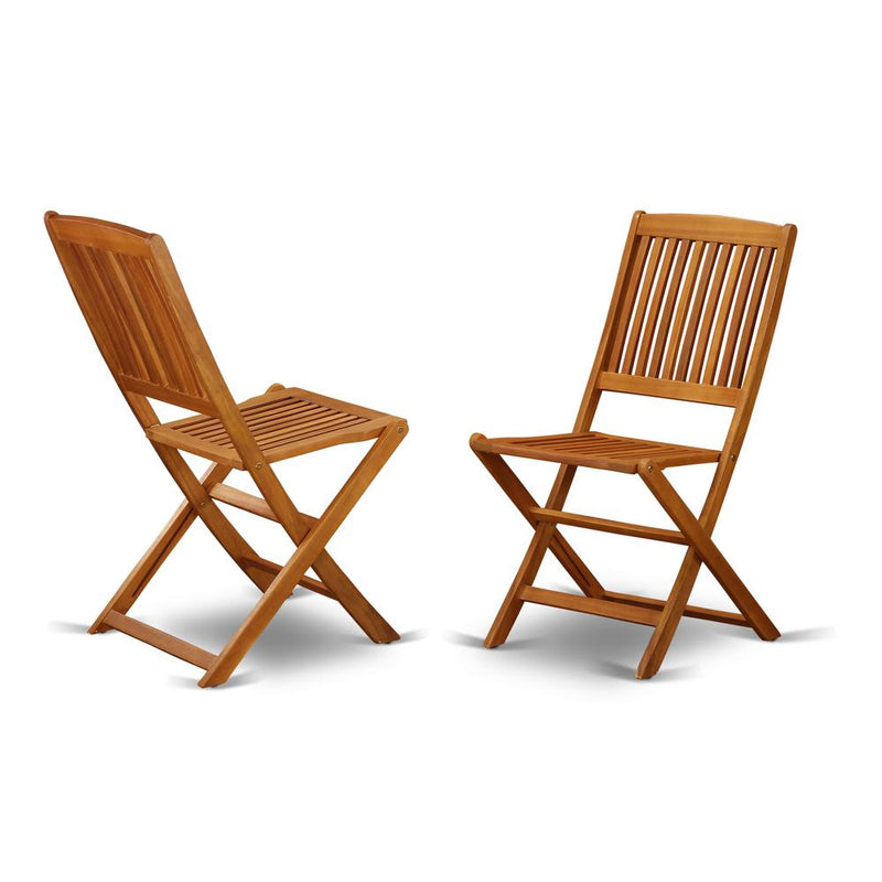 Solid Acacia Wooden Patio folding side Chair -Set of two By East West Furniture | Outdoor Chairs | Modishstore