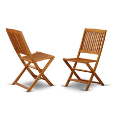 Solid Acacia Wooden Patio folding side Chair -Set of two By East West Furniture