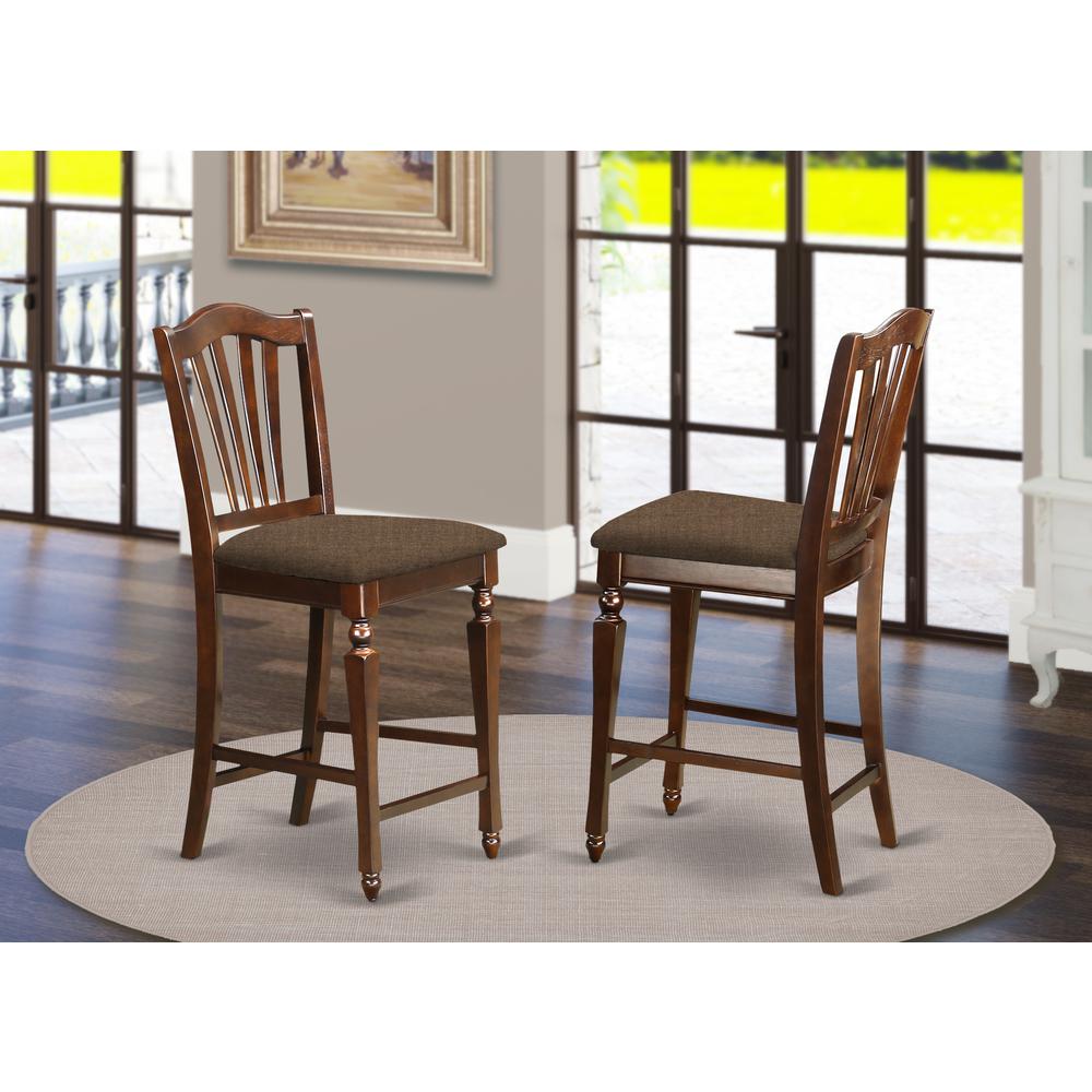 Chelsea Stools With Upholstered Seat, 24" Seat Height, Set Of 2 By East West Furniture | Dining Chairs | Modishstore - 2