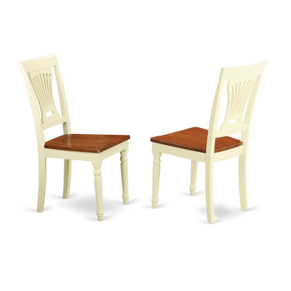5 Pc Set With A Round Small Table And 4 Leather Kitchen Chairs In Buttermilk And Cherry . By East West Furniture - Hlpl5-Bmk-W | Dining Sets | Modishstore - 4