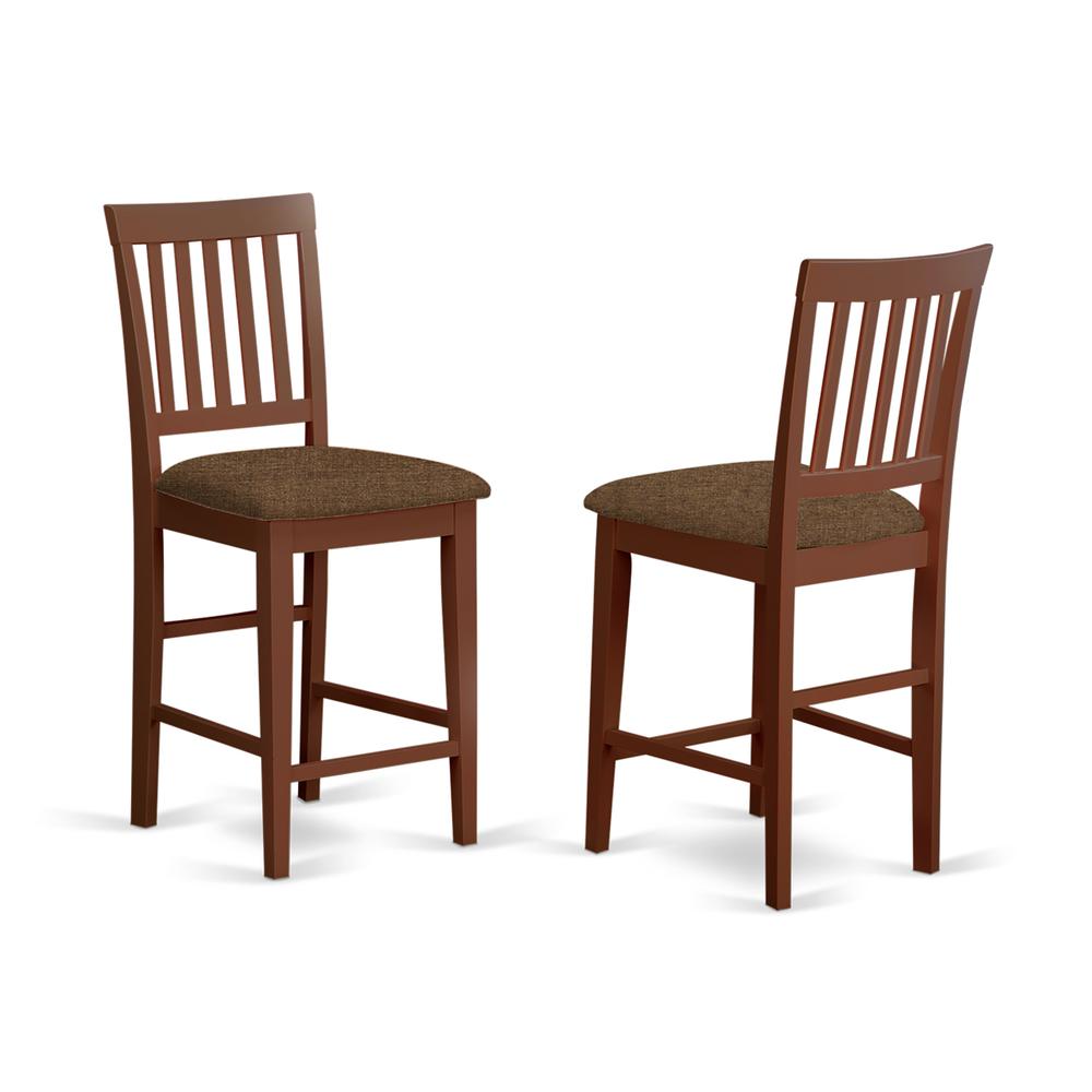 Vernon Counter Stools With Cushion Seat - Mahogany Finish, Set Of 2 By East West Furniture | Dining Chairs | Modishstore