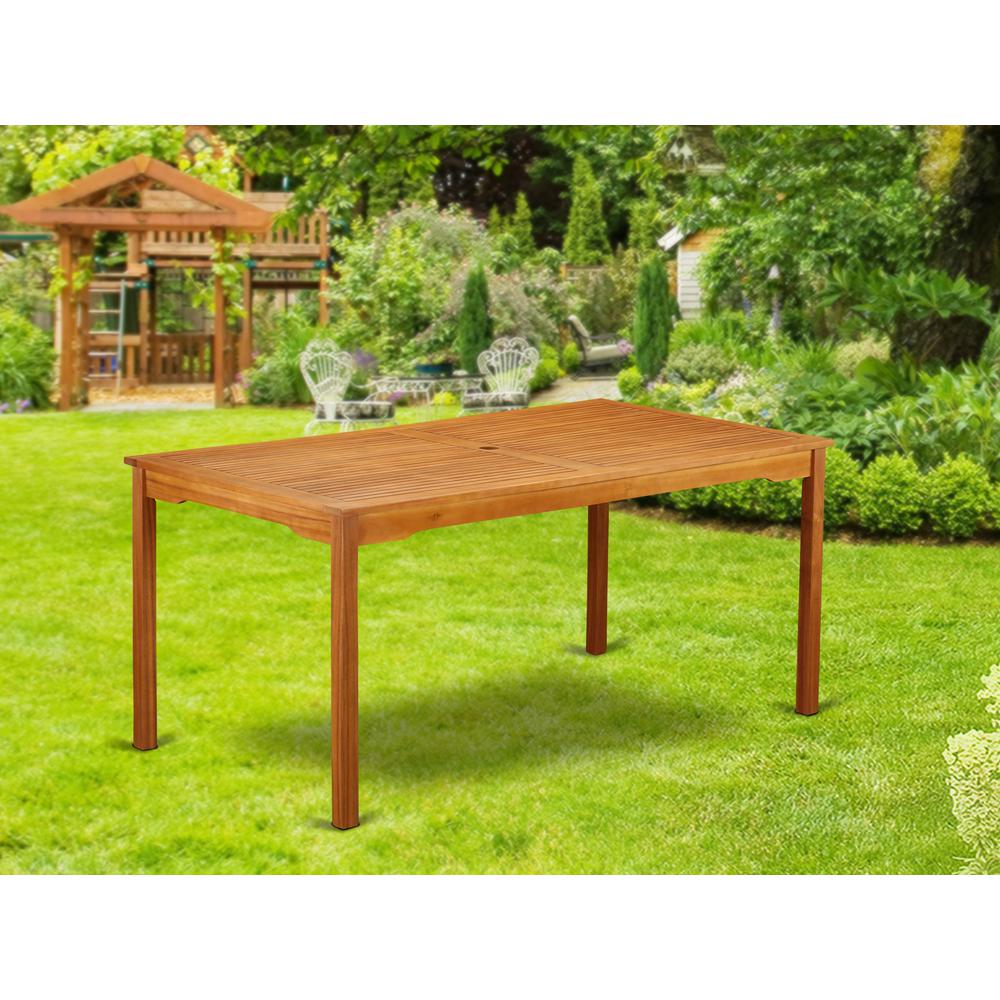 Wooden Patio Table Natural Oil BCMTRNA By East West Furniture | Outdoor Tables | Modishstore - 2