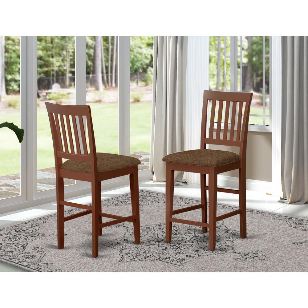 Vernon Counter Stools With Cushion Seat - Mahogany Finish, Set Of 2 By East West Furniture | Dining Chairs | Modishstore - 2
