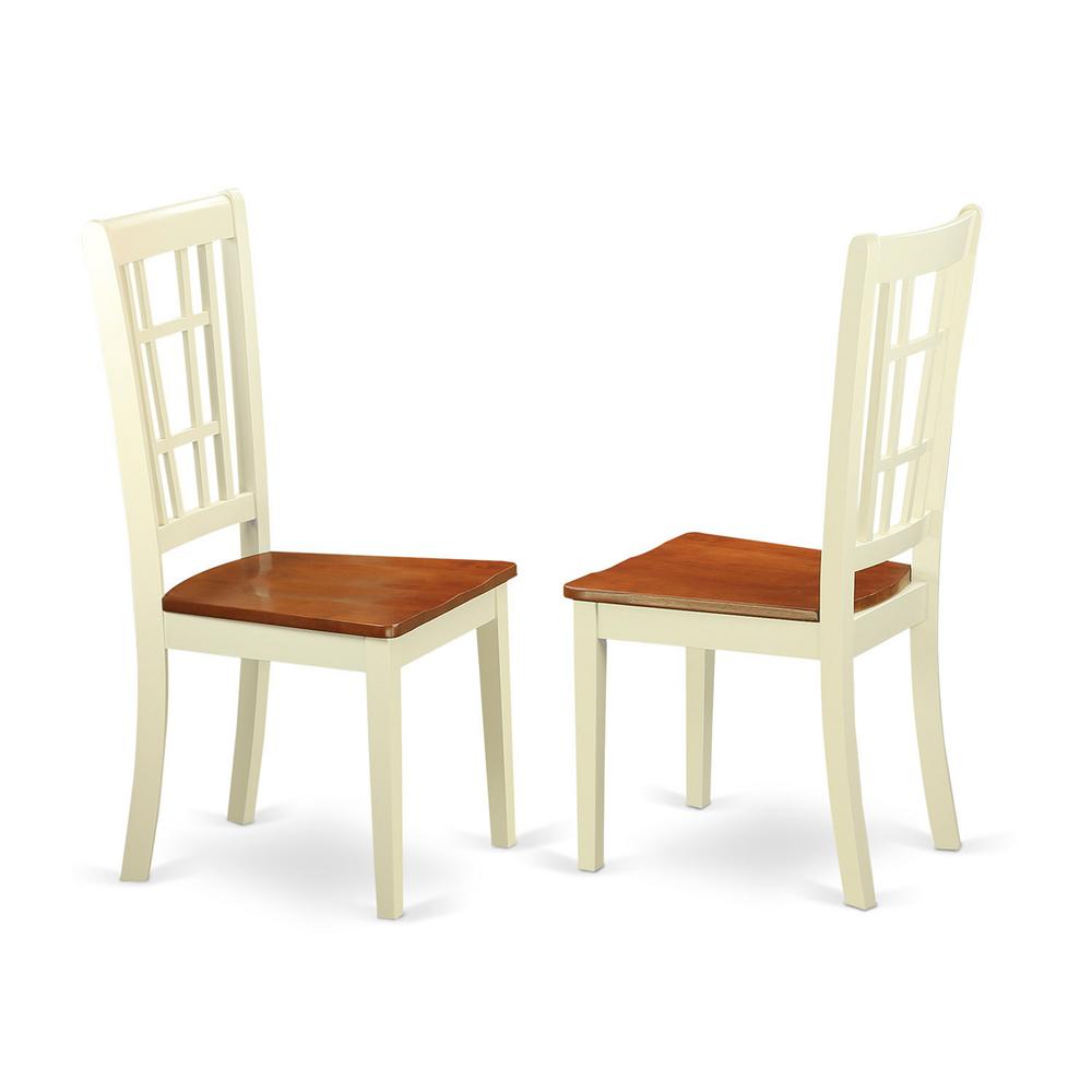7 Pc Kitchen Table Set With A Dining Table And 6 Wood Kitchen Chairs In Buttermilk And Cherry By East West Furniture - Weni7-Bmk-W | Dining Sets | Modishstore - 4