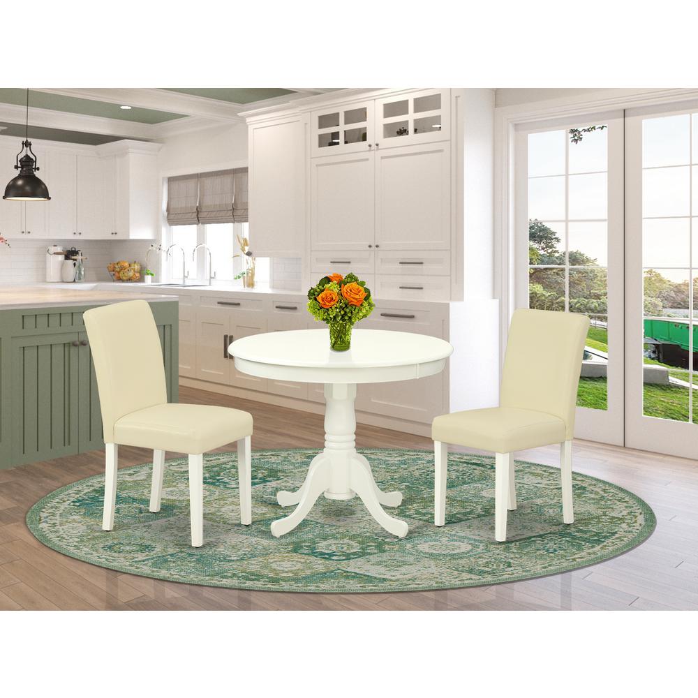 Dining Room Set Linen White ANAB3-LWH-64 By East West Furniture | Dining Sets | Modishstore
