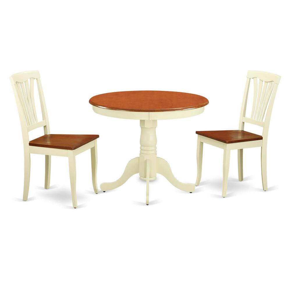 3 Pc Small Kitchen Table And Chairs Set-Small Table Plus 2 Dining Chairs By East West Furniture | Dining Sets | Modishstore - 2