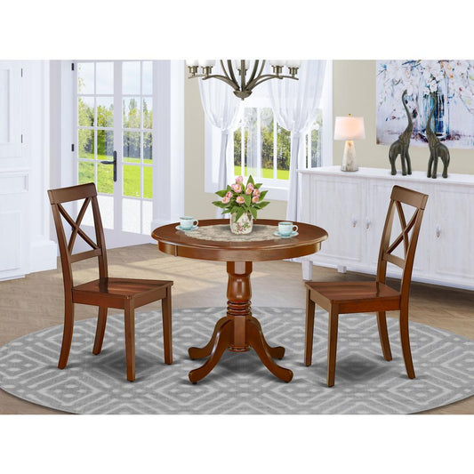 Dining Room Set Mahogany ANBO3-MAH-W By East West Furniture | Dining Sets | Modishstore