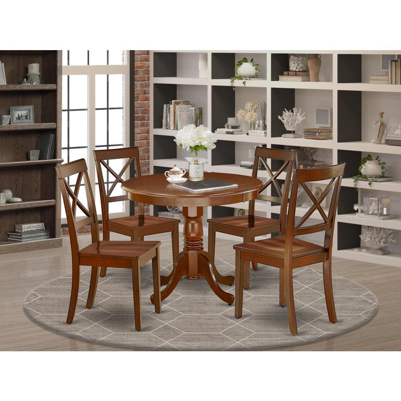 Dining Room Set Mahogany ANBO5-MAH-W By East West Furniture | Dining Sets | Modishstore