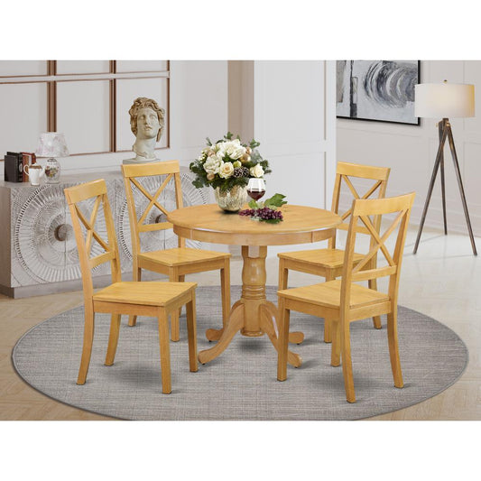 Dining Room Set Oak ANBO5-OAK-W By East West Furniture | Dining Sets | Modishstore