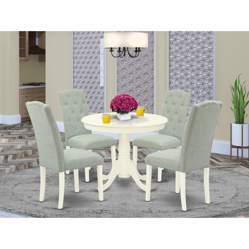 Dining Room Set Linen White ANCE5-LWH-15 By East West Furniture | Dining Sets | Modishstore